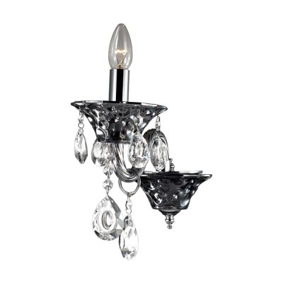 2940/1W ODL16 609 хром/темн.серое стекло/подвески хрусталь Бра E14 40W 220V VALENSA